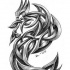 Grey iron dragon in celtic style tattoo design