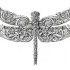 Grey metal ornate dragonfly tattoo design