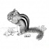 Grey striped rodent gnawling acorns tattoo design