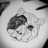 Half-geometric bear muzzle tattoo design