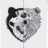 Half-skull roaring bear head tattoo design