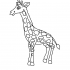 Happy cartoon outline giraffe tattoo design