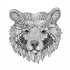 Happy grey-ink ornate grizzly muzzle tattoo design