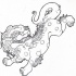 Happy running foo dog tattoo design