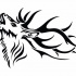 Howling tribal deer tattoo design