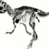 Huge black-ink dinosaur skeleton tattoo design