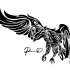 Huge black tribal eagle tattoo design