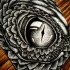 Huge dotwork reptile eye tattoo design