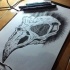Huge raven skull tattoo design