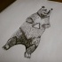 Huge standing bear with triangle holes tattoo design