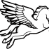 Design de tatuagem pegasus incolor apressado