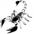 Impressibe black-ink scorpion tattoo design