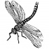 Impressive black-ink dragonfly tattoo design