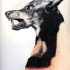 Impressive dotwork-style doberman in profile tattoo design by Lorr