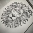 Impressive dotwork lion head tattoo design