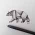 Impressive dotwork walking bear tattoo design