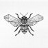 Impressive geometric bee tattoo design