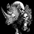 Impressive skull-patterned running rhino tattoo design