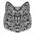 Impressive wolf head with original pattern tattoo design