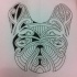 Interesting black-and-white ornate bulldog muzzle tattoo design