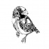 Interesting black sparrow with melting print tattoo design