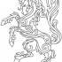 Interesting curled outline unicorn tattoo design