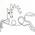 Interesting lined running horse tattoo design
