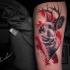 Jackelope tattoo on leg