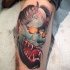 Japanese demon hannya tattoo on leg