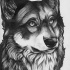 Kind-eyed wolf portrait by Blue Lioness