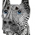 Kind blue-eyed patterned doberman tattoo design