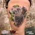 Tatuaggio con l'orso Koala sulla gamba