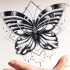 Lace dotwork butterfly sitting on rhombus tattoo design