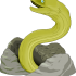 Light green eel water animal looking out of rocks tattoo design