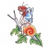 Little agressive fairy baby riding a snail tattoo design