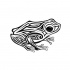 Little black striped frog tattoo design