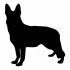 Little full-black german shepherd figure tattoo design