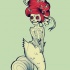 Little red-haired muerte mermaid tattoo design
