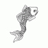 Lonely outline fish tattoo design