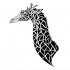 Lordy tribal giraffe in profile tattoo design
