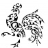 Lordy tribal rooster tattoo design