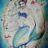 Lovable framed mermaid in blue bra tattoo design