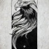 Lovely black-and-white geometric eagle portrait tattoo design