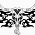 Lovely black-ink tribal bull head tattoo design