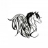 Lovely black-ink winged horse tattoo design