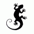 Lovely black crawling lizard tattoo design