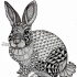 Lovely calm black ornamented hare tattoo design