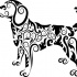 Lovely curl-patterned dog tattoo design