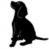 Lovely full-black dog silhouette tattoo design