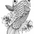 Lovely grey-olor koi fish tattoo design by Equine Ribbon